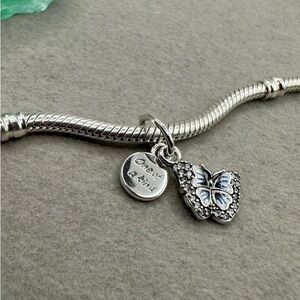 LuLaRoe Silver Bracelet with Blue Butterfly Charm